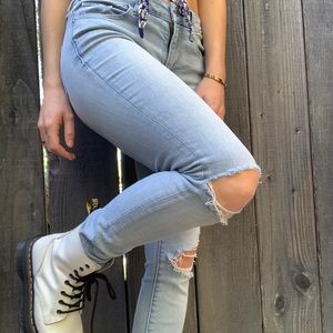 Destroyed denim jeans